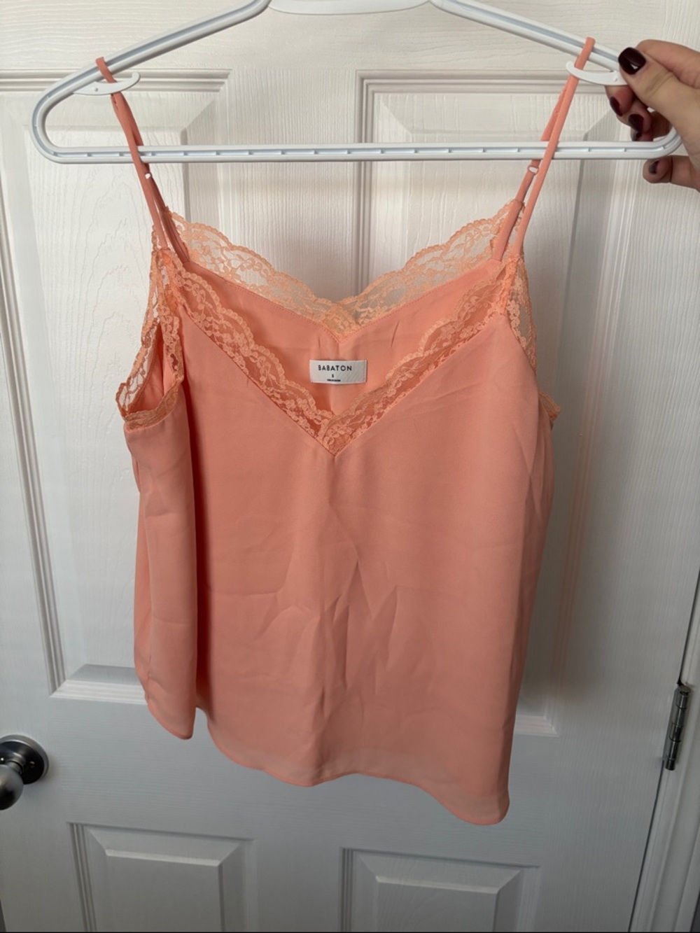 Babaton Coral Lace-Trim Satin Cami